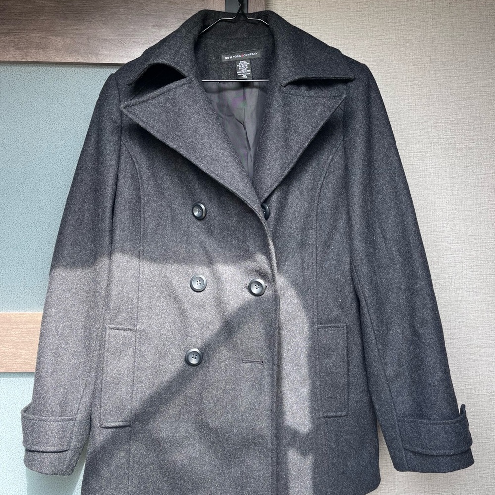New York & Company Charcoal Pea Coat